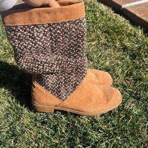 Toms Boots Womens Size 8 Serra Slouch Winter Tall Pull On 710515 Brown Leather